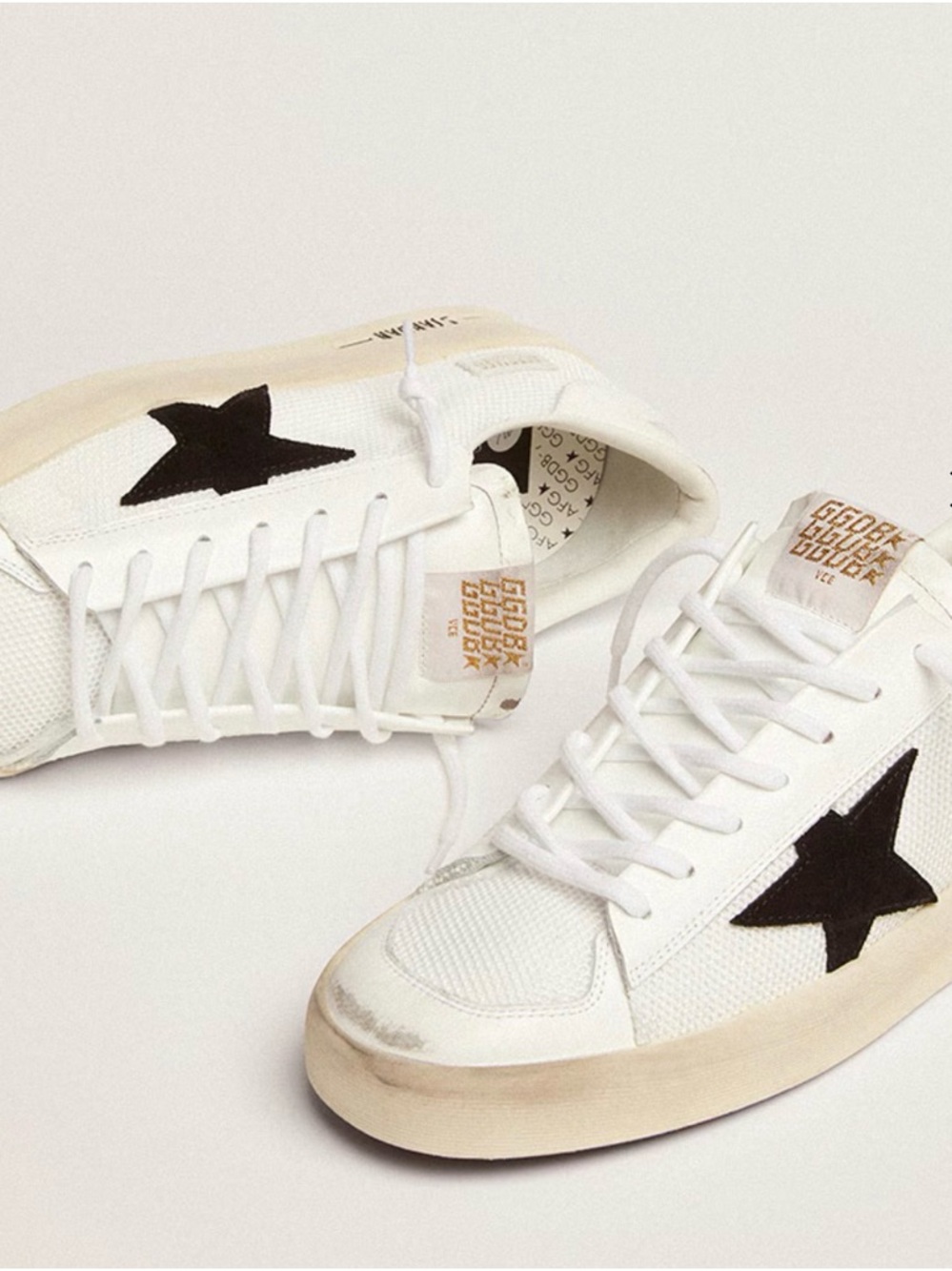 Golden Goose White Sneakers with Black Star Accent